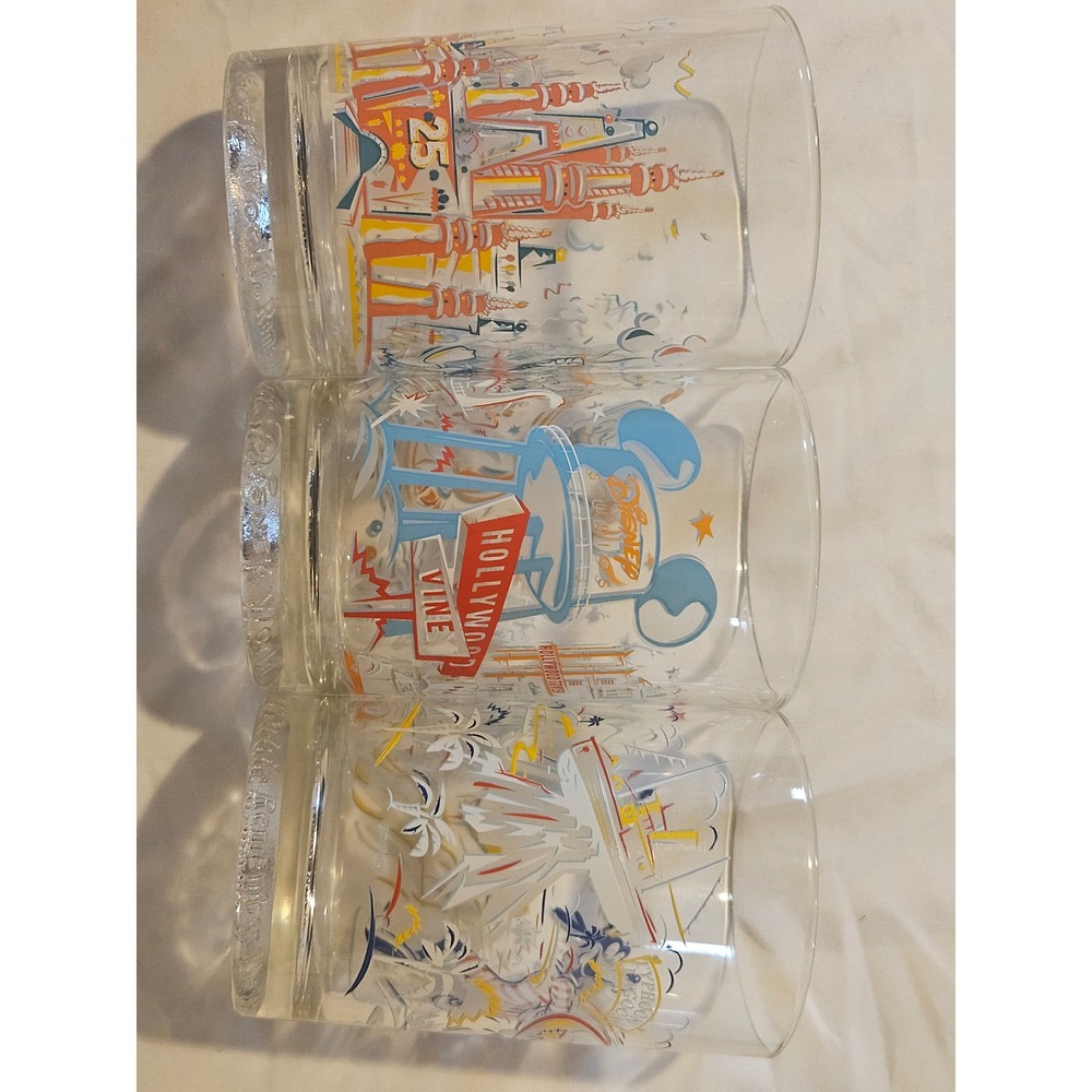 Vintage '96 Disney World 25th Anniversary McDonalds Glasses Set of 3 Collectible